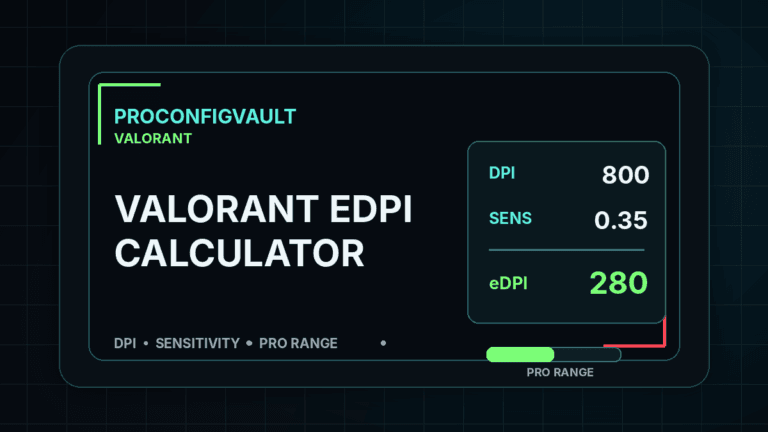 Valorant eDPI calculator for DPI sensitivity and pro range comparison by ProConfigVault