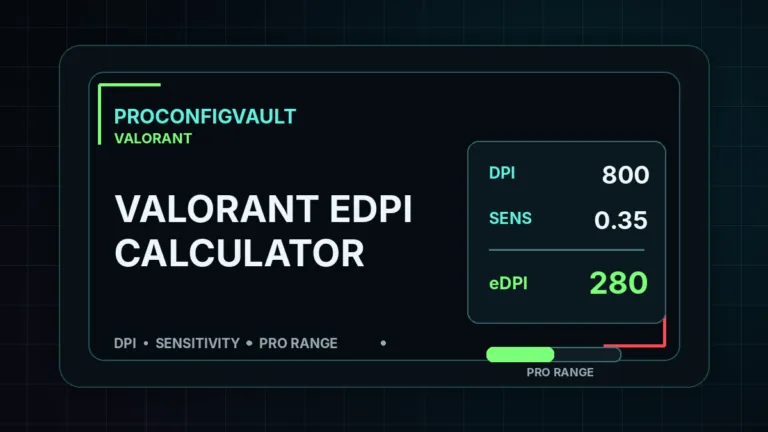 Valorant eDPI calculator for DPI sensitivity and pro range comparison by ProConfigVault